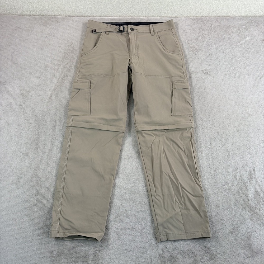 Prana Zion Stretch Convertible Performance‎ Straight Pants in Brown Men 32x30